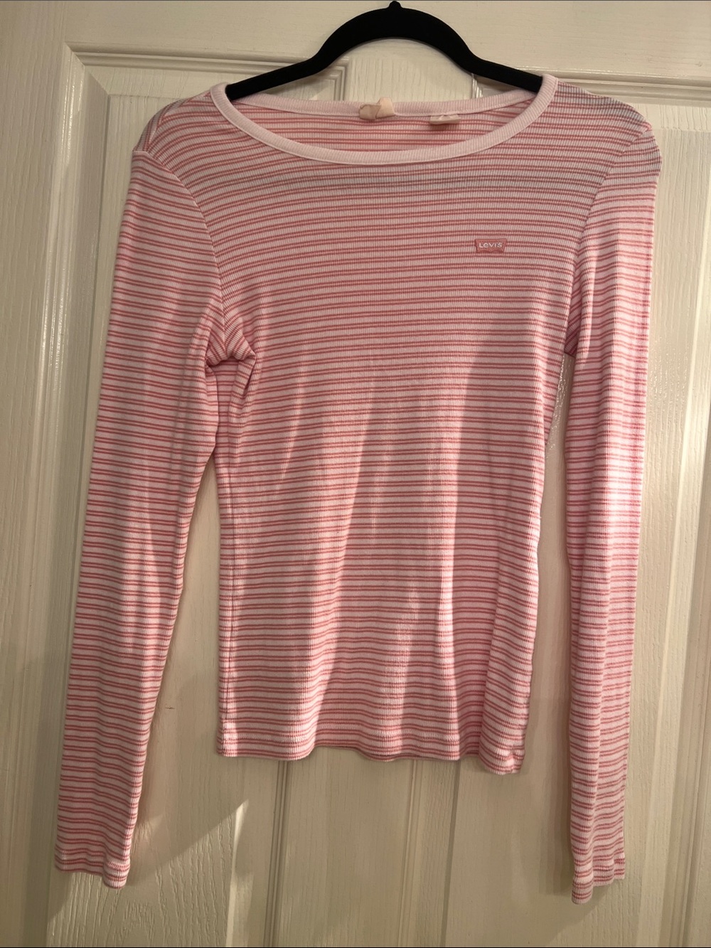 Levi's Pink & White Striped Long-Sleeve Top